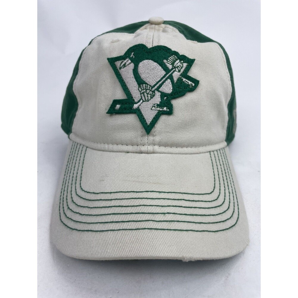 Reebok Face Off Pittsburgh Penguins St Patrick's Day Green Tan Strapback Hat NWT